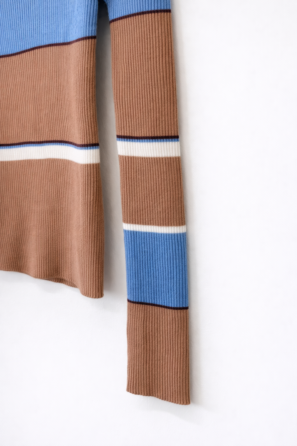 Striped Color Block Knit-BEIGE 5