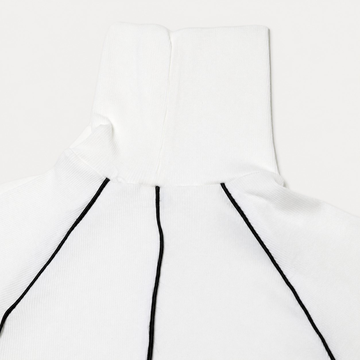 Piping Turtleneck T-shirts-WHITE 7