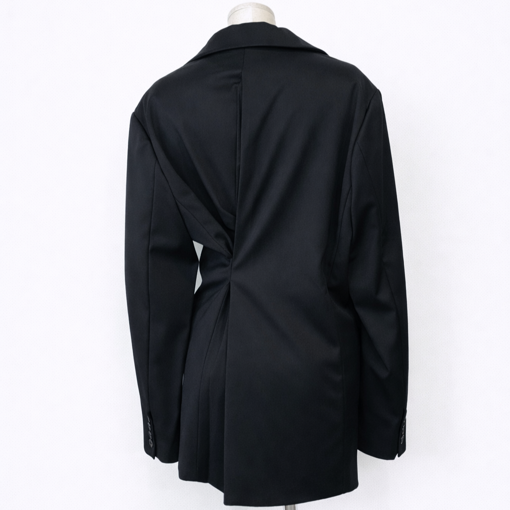 Oversized One-Button Jacket-BLACK 6