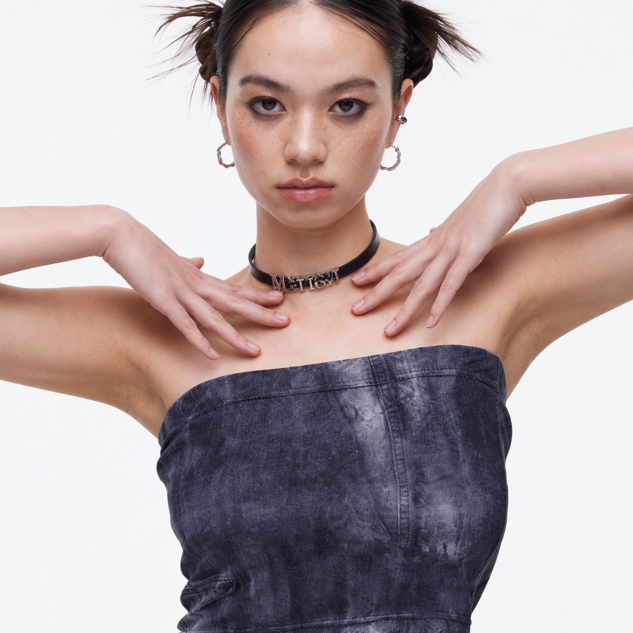 Denim Mesh Top-BLK 3