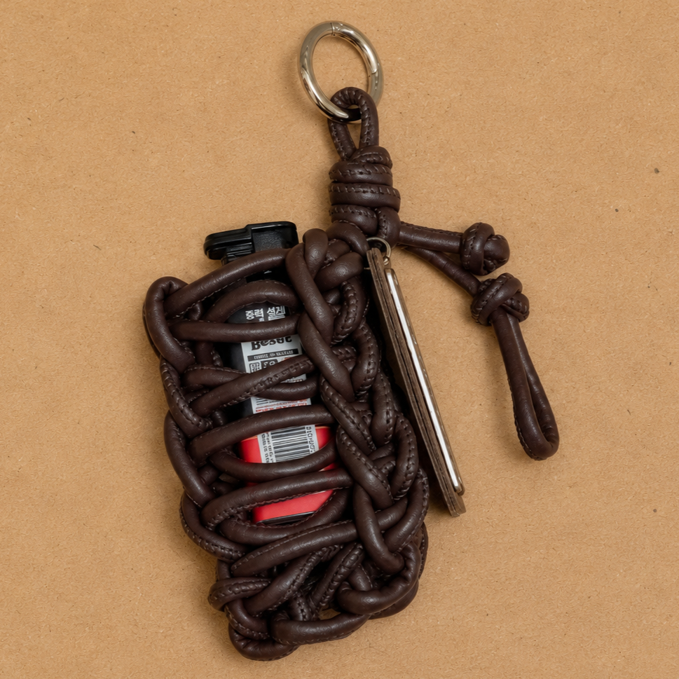 STRAP CAGE Keyring-BROWN 2