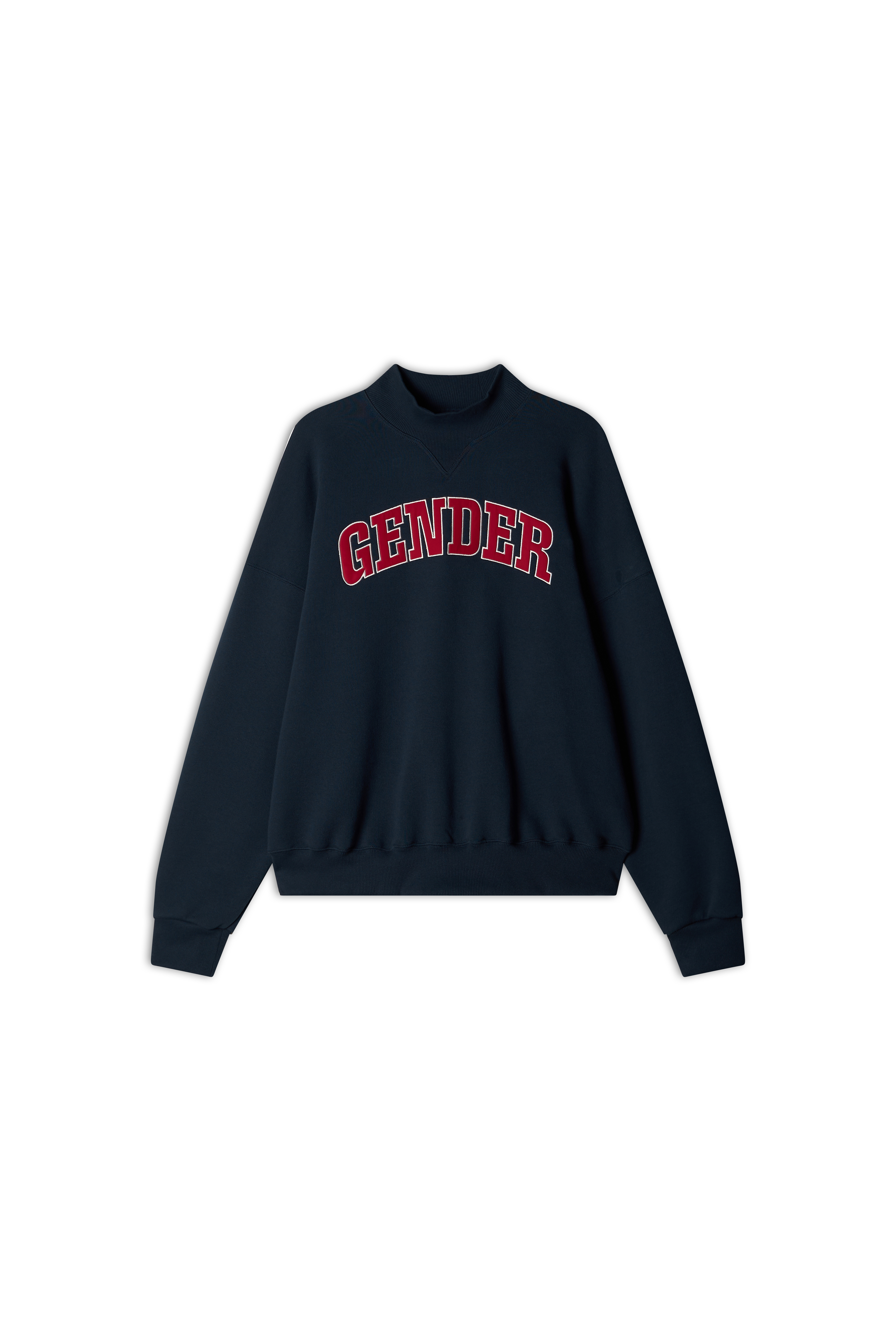 GENDER' APPLIQUE HIGH NECK SWEATSHIRTS-NAVY 2