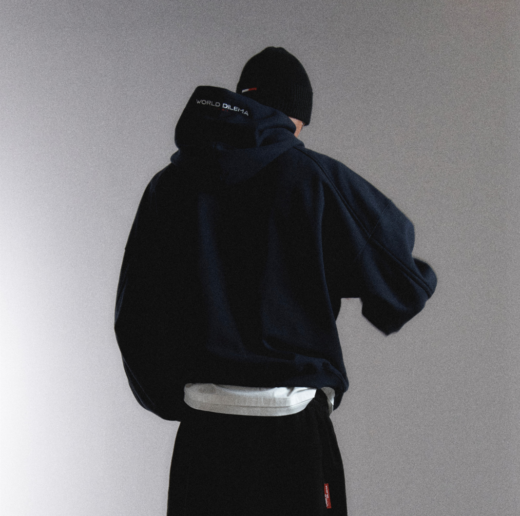 WORLD' FIRE PRINTING HOOD-NAVY 2
