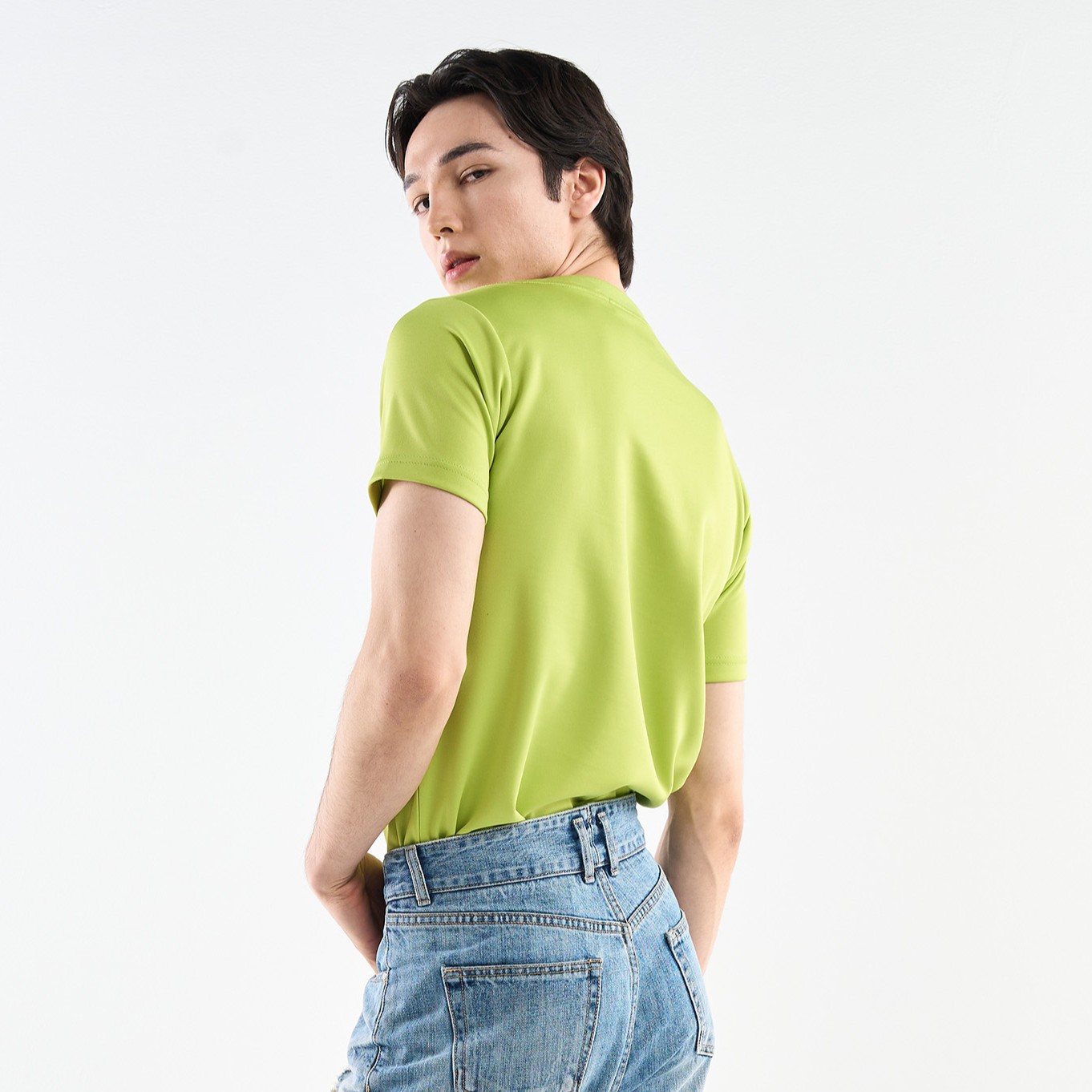 LOVE' PRINTING Shrunken Fit T-SHIRTS-GREEN 3