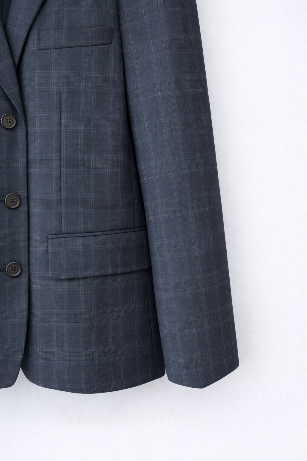 Relaxed Fit Check Blazer-NAVY 5