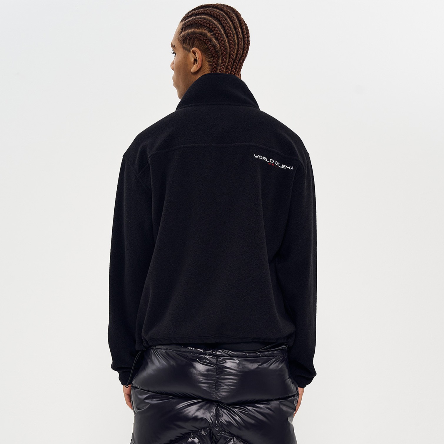 UNISEX HALF NECK FLEECE-BLACK 2