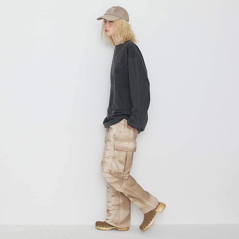DYEING CARGO BANDING PANTS-BEIGE 6