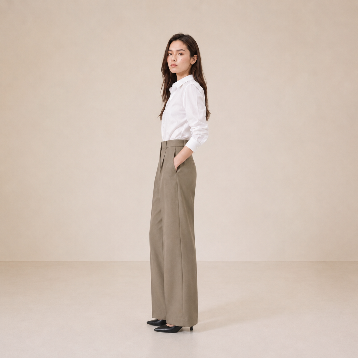 Classic Trousers-BEIGE 3