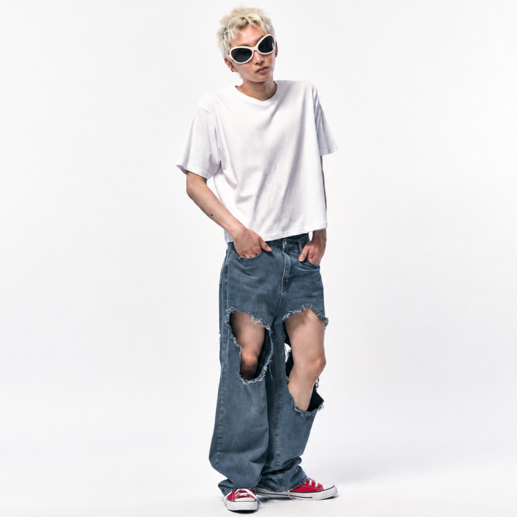 Men's Crop T-Shirt-WHITE 3