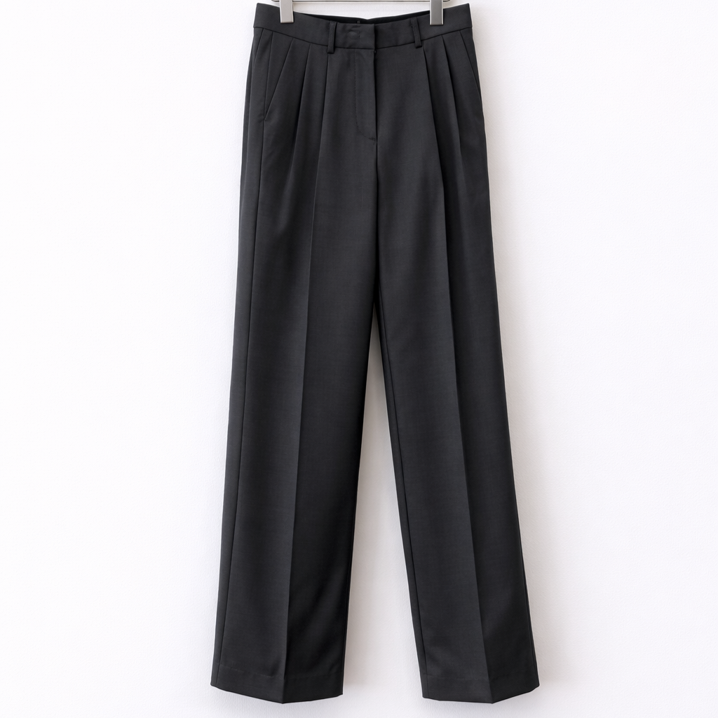 Summer Double-pleated trousers-CHARCOAL 6