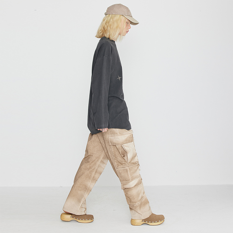 DYEING CARGO BANDING PANTS-BEIGE 7