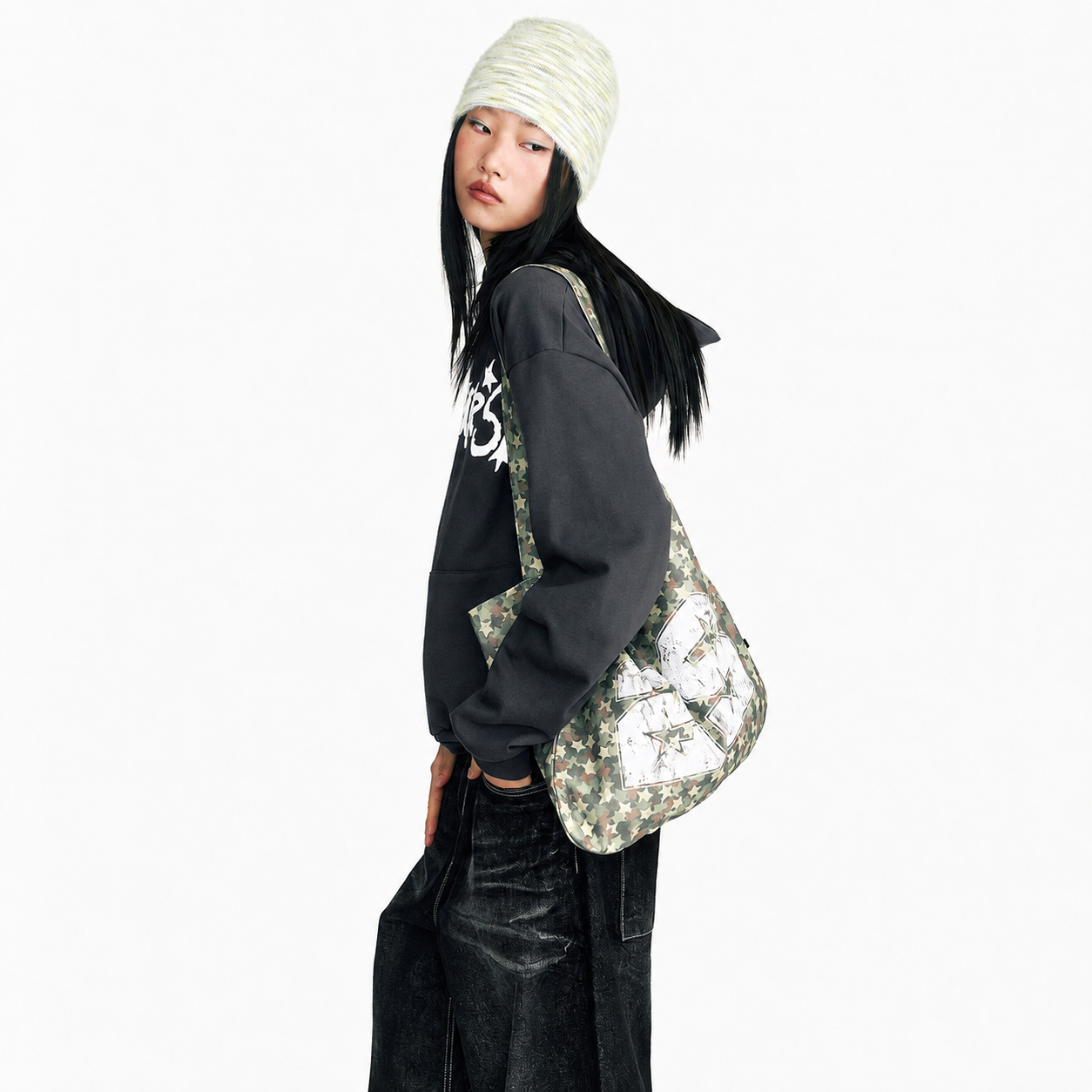 STAR EMBOSSED HOODIE-CHARCOAL 8