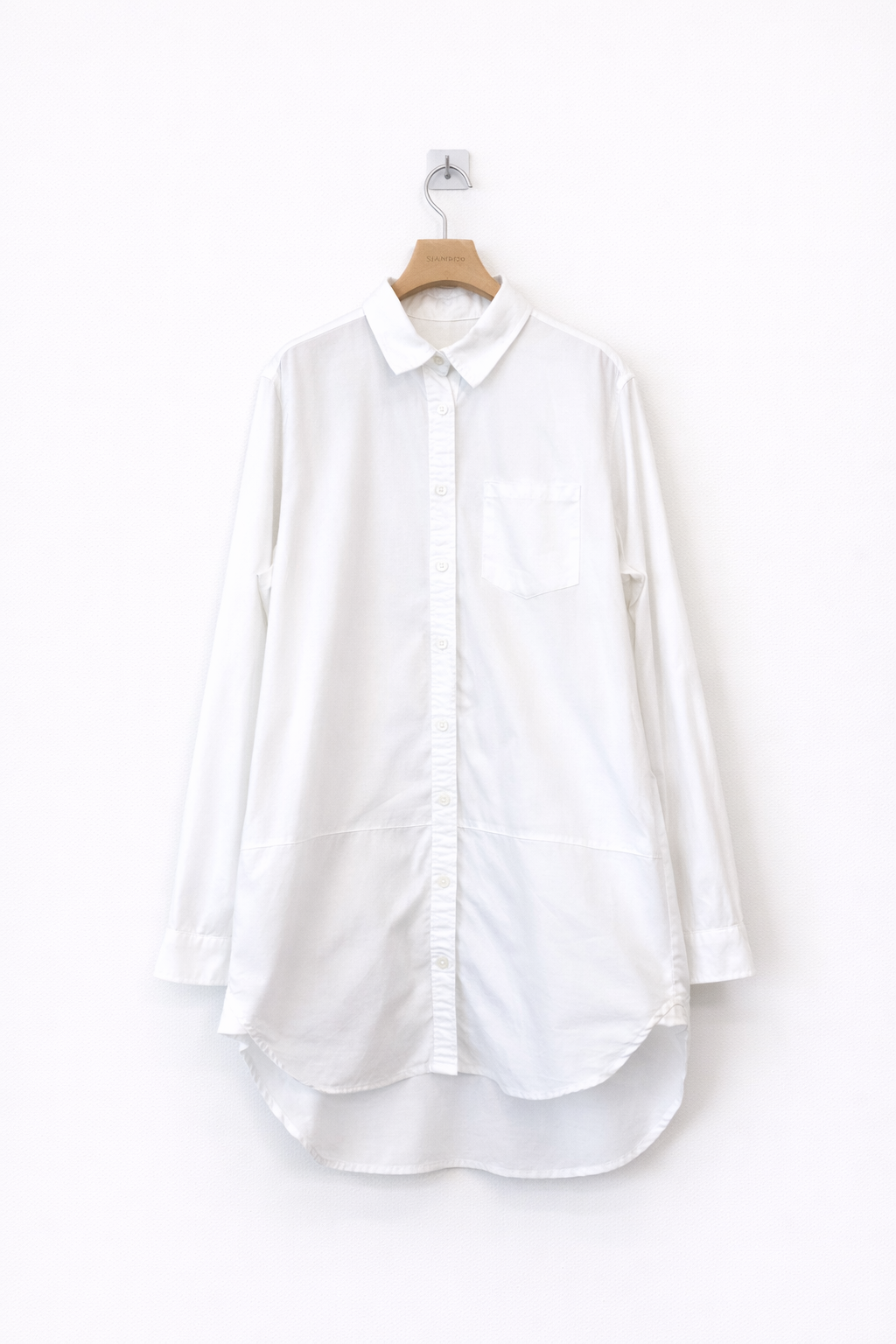 Pocket Long Shirt-WHITE 5