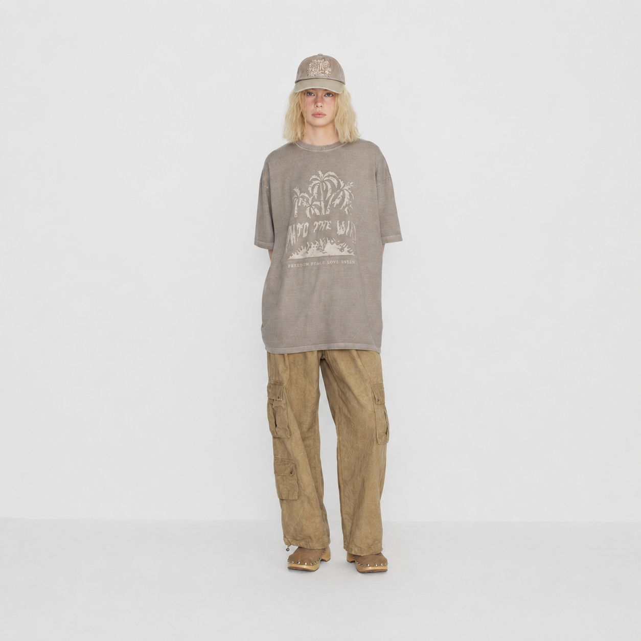 WASHING COTTON CARGO BANDING PANTS-VINTAGE BEIGE 6