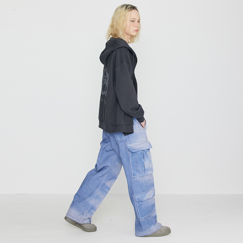 DYEING CARGO BANDING PANTS-BLUE 6