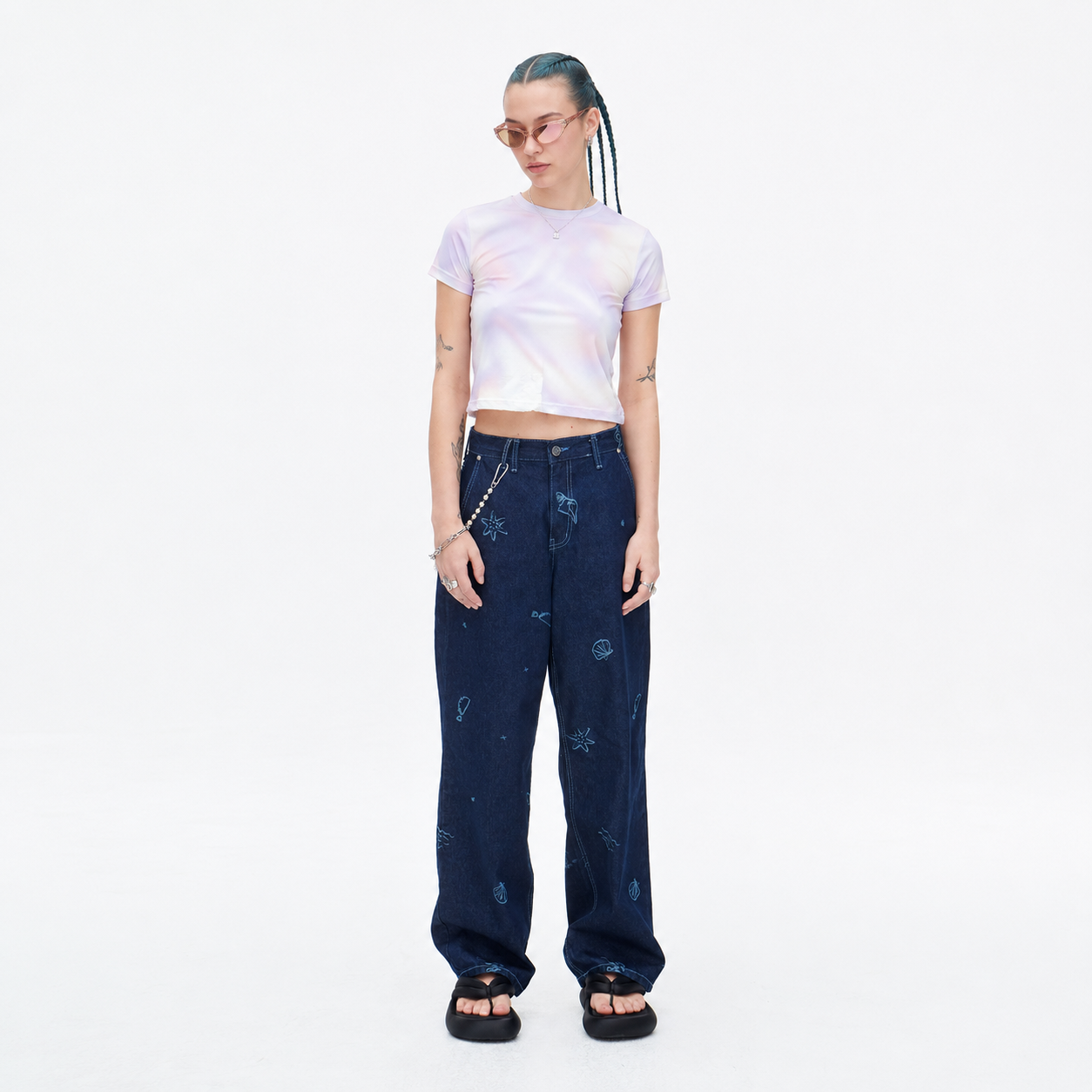 JEJU BEACH DENIM PANTS-NAVY 5