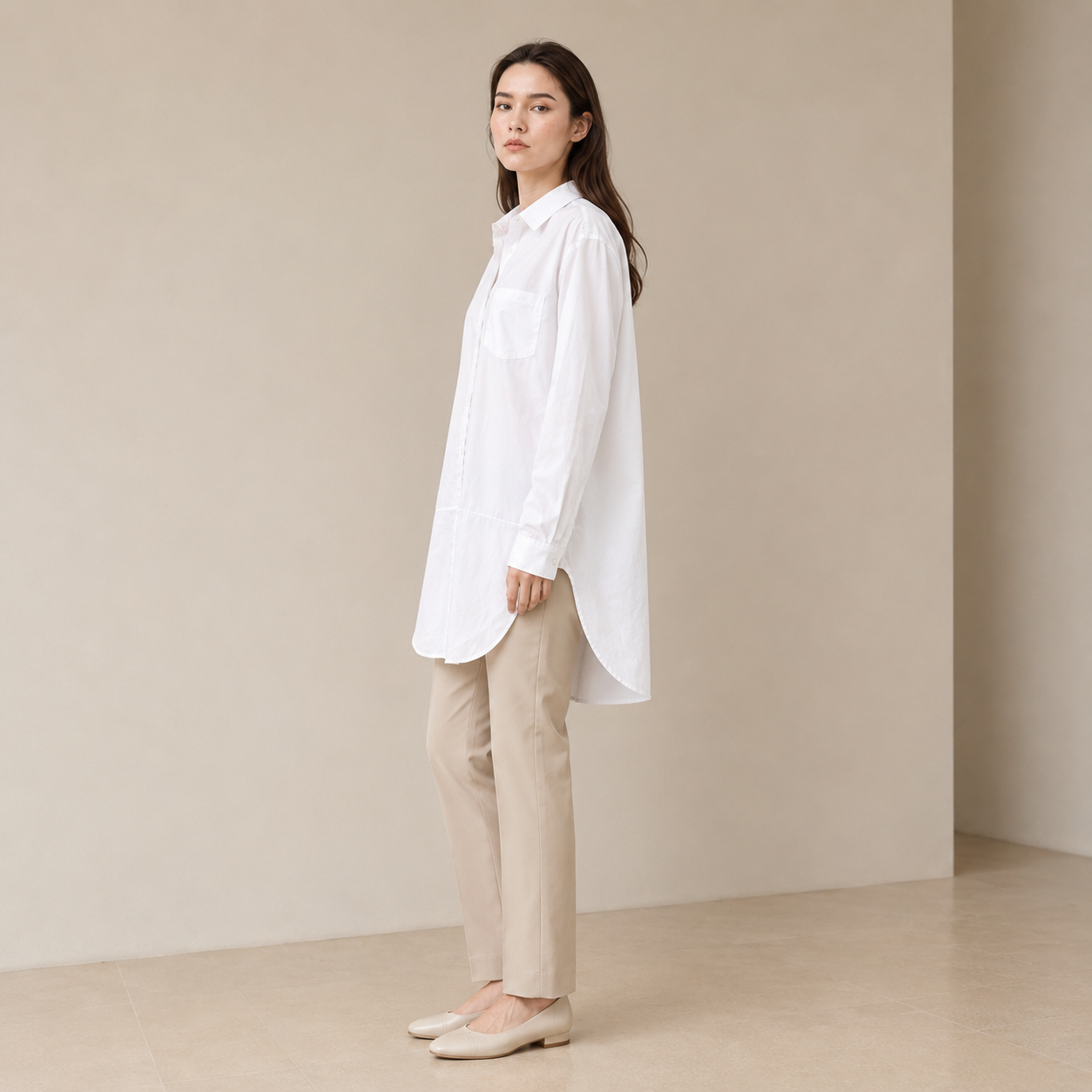 Pocket Long Shirt-WHITE 4