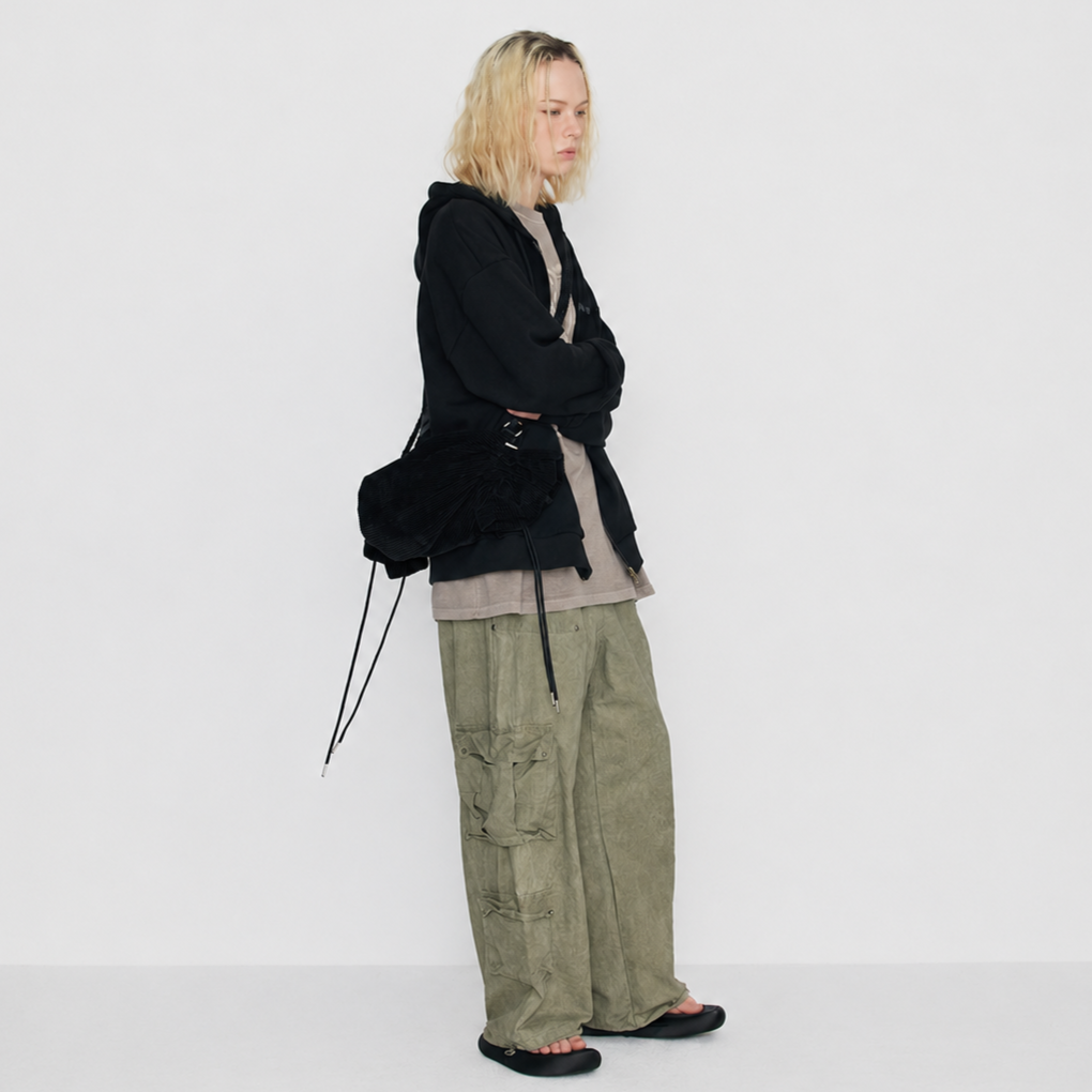 WASHING COTTON CARGO BANDING PANTS-VINTAGE KHAKI 3