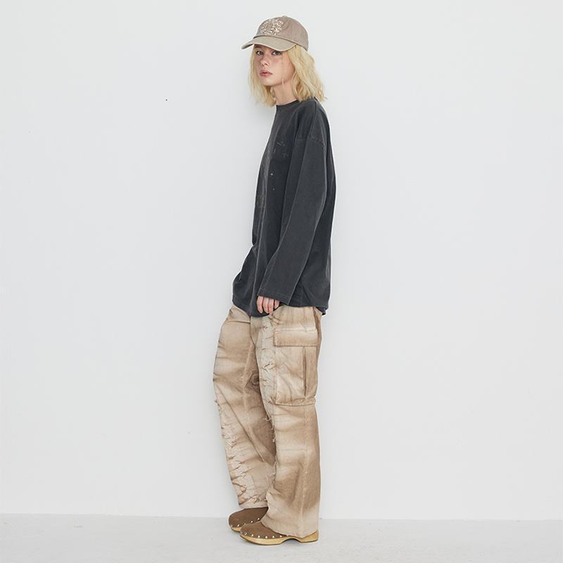DYEING CARGO BANDING PANTS-BEIGE 8