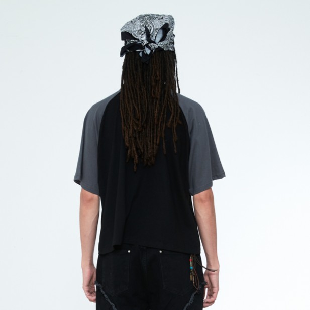 MANS RAGLAN CROP HALF SLEEVE T Shirts- BLACK 4