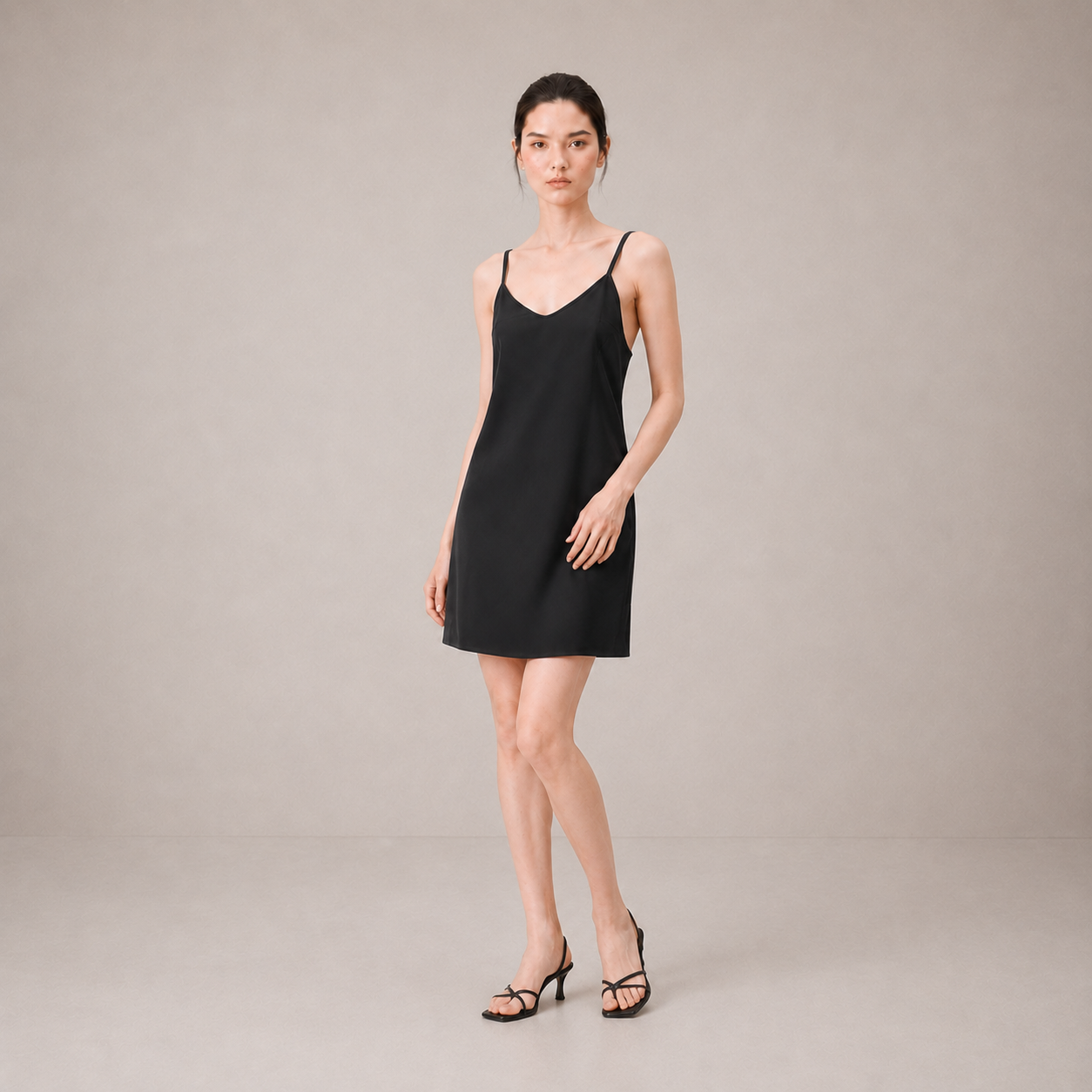Slip Mini Dress-BLACK 5