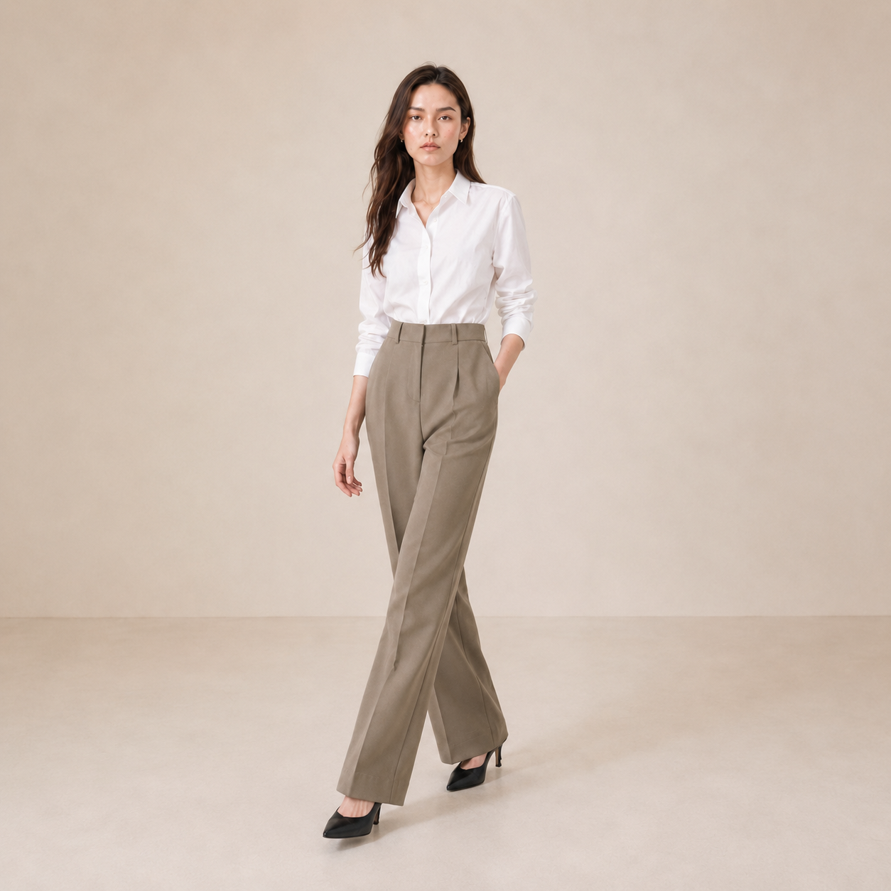 Classic Trousers-BEIGE 2