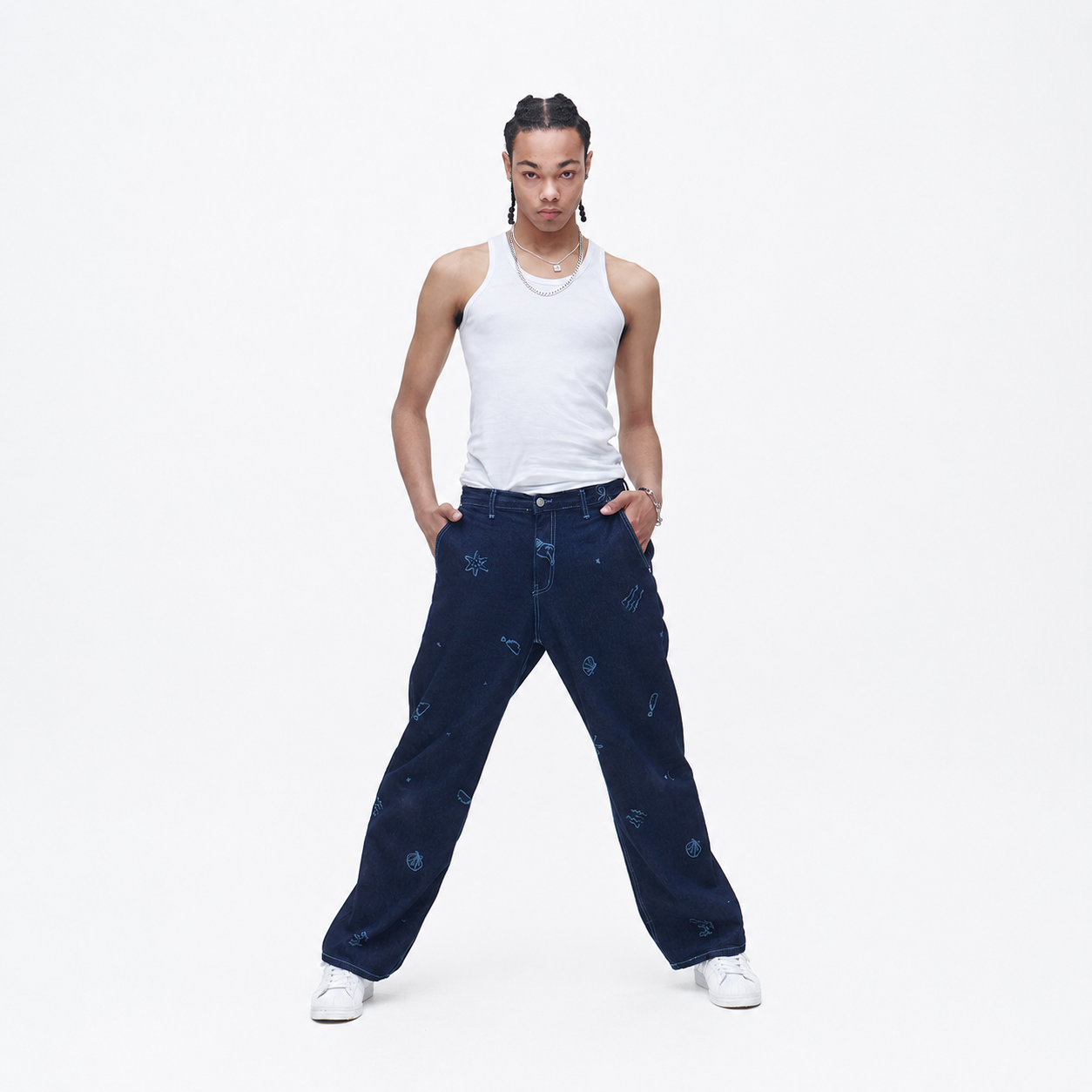 JEJU BEACH DENIM PANTS-NAVY 3