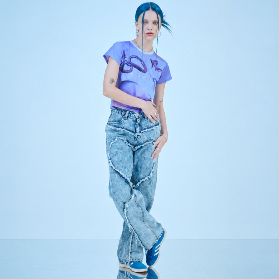 HEART ICE WASHING JEANS-BLUE 3