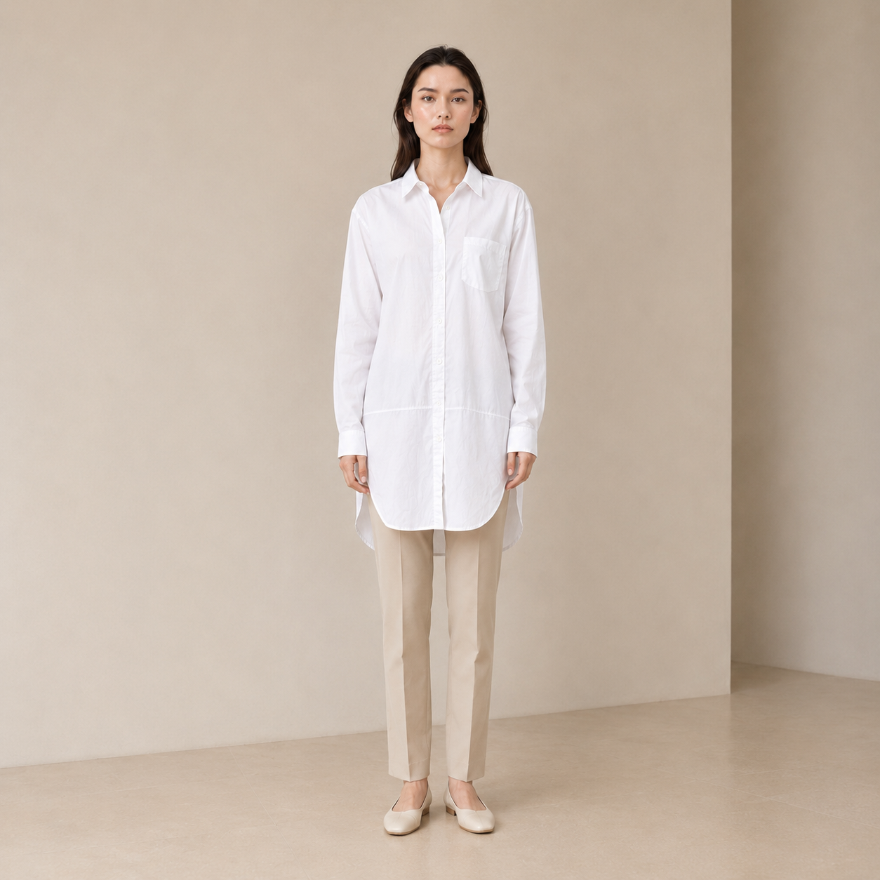 Pocket Long Shirt-WHITE 3