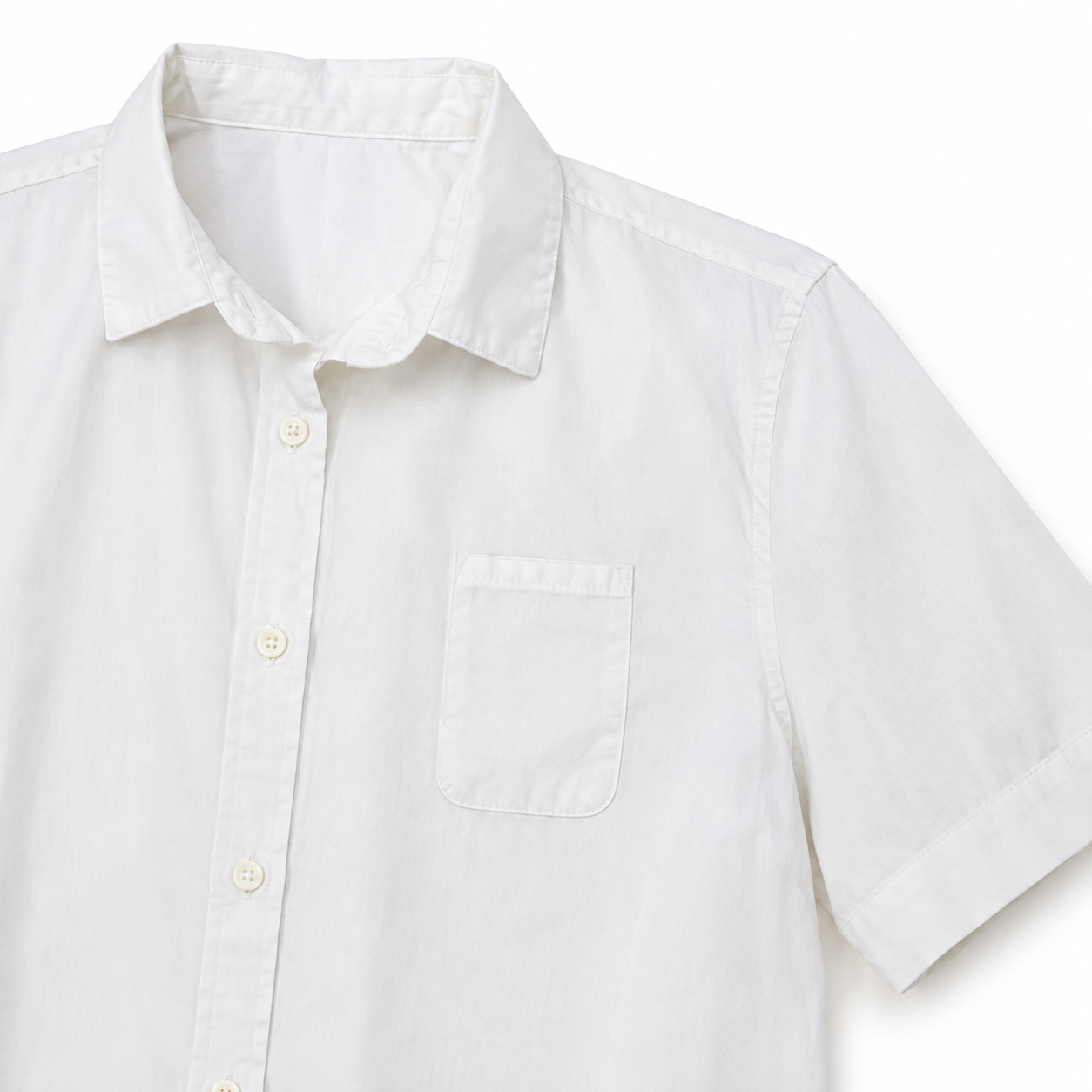 Ego round short sleeve shirt-WHITE 8