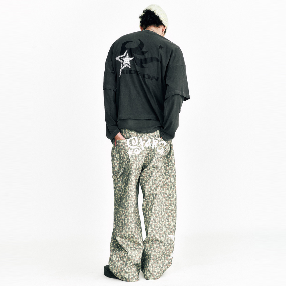 STARS CAMOUFLAGE COTTON PANTS-베이 3