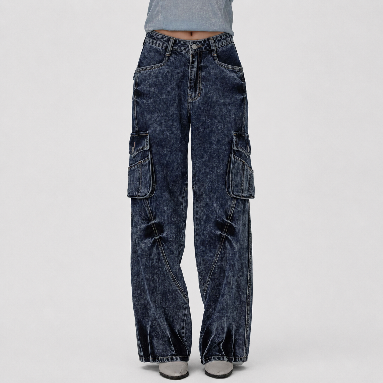 Domingo Washing Cargo Jeans-BLUE 5
