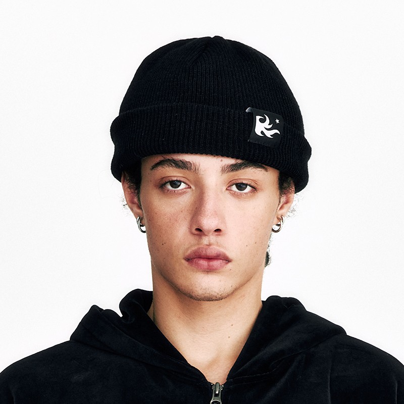 FLAME 2WAY BEANIE-BLACK 2
