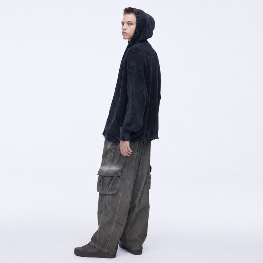DYEING CORDUROY CARGO BANDING PANTS-DIRTY BEIGE 2