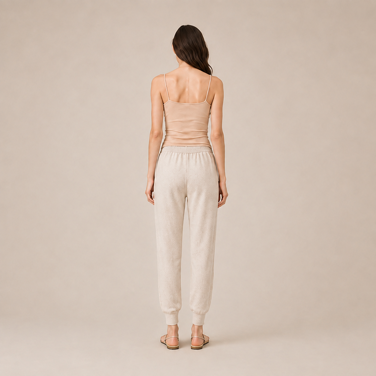 knit Jogger Pants-CREAM BEIGE 3