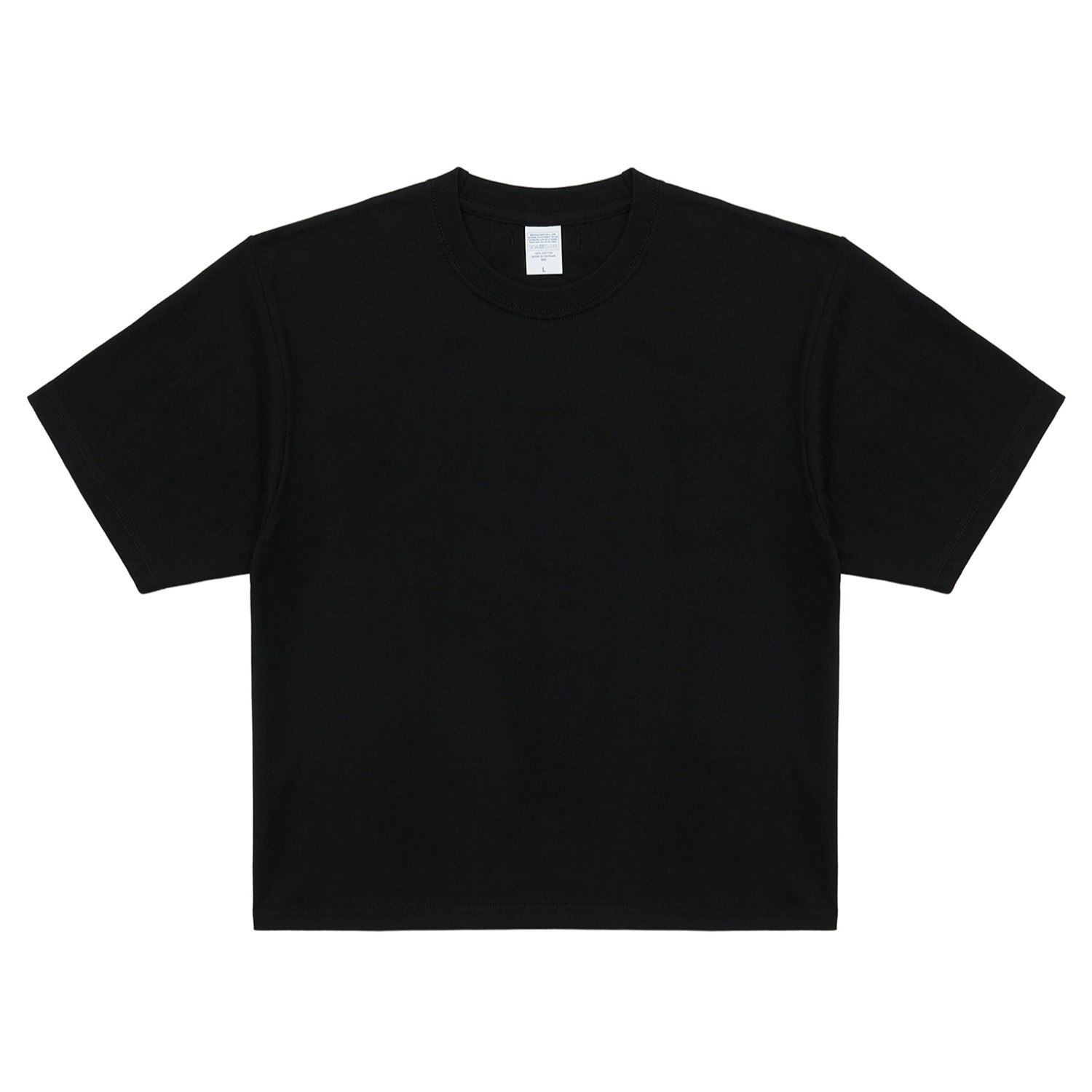 Heavyweight Men's Crop T-Shirt-BLACK 5