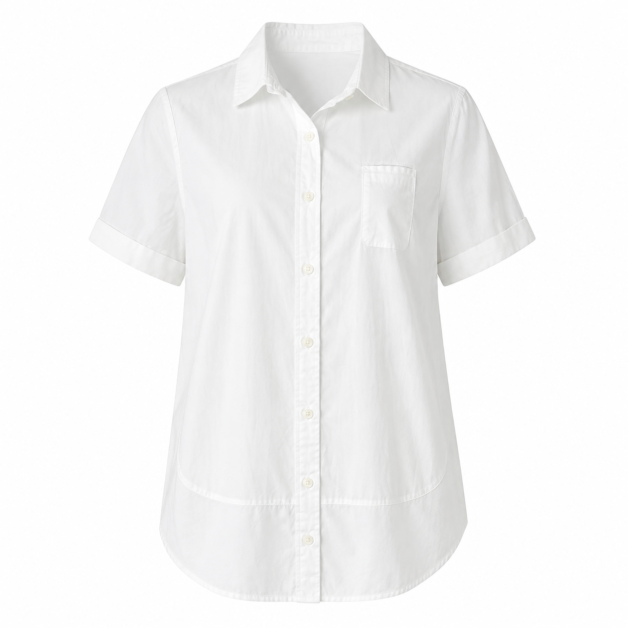 Ego round short sleeve shirt-WHITE 5