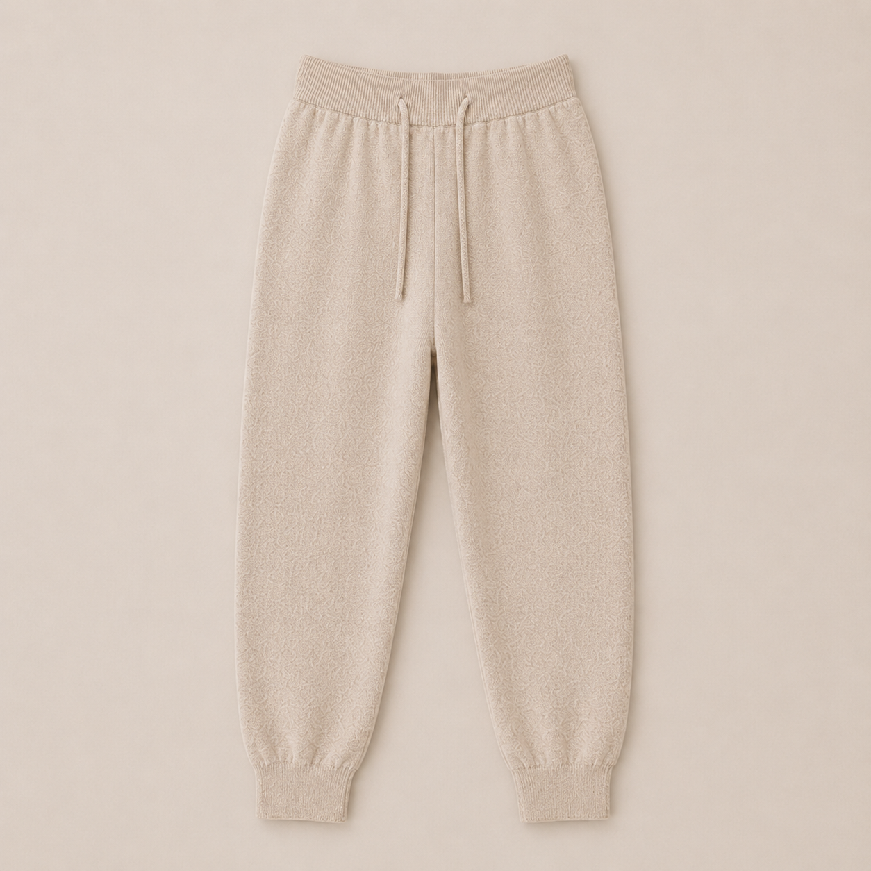 knit Jogger Pants-CREAM BEIGE 4