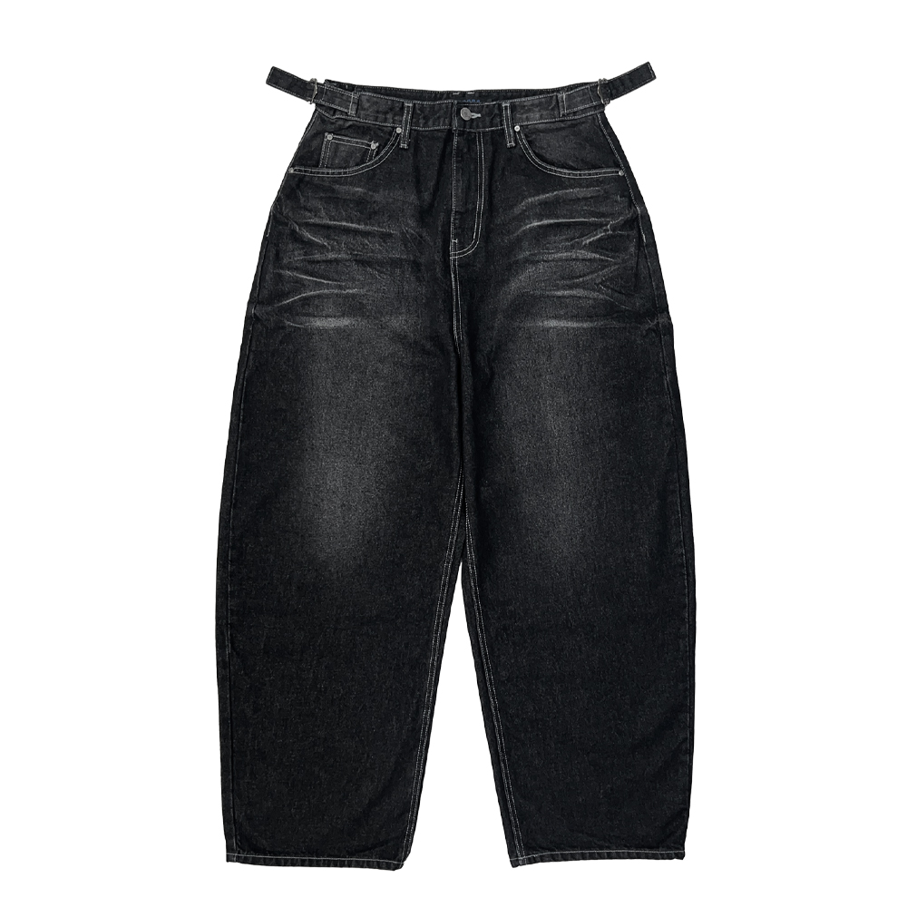 NIGHT RIDER CURVED DENIM PANTS-BLACK 9