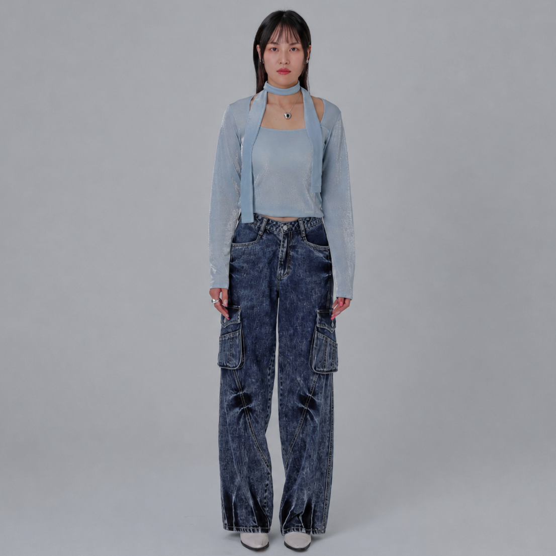 Domingo Washing Cargo Jeans-BLUE 2