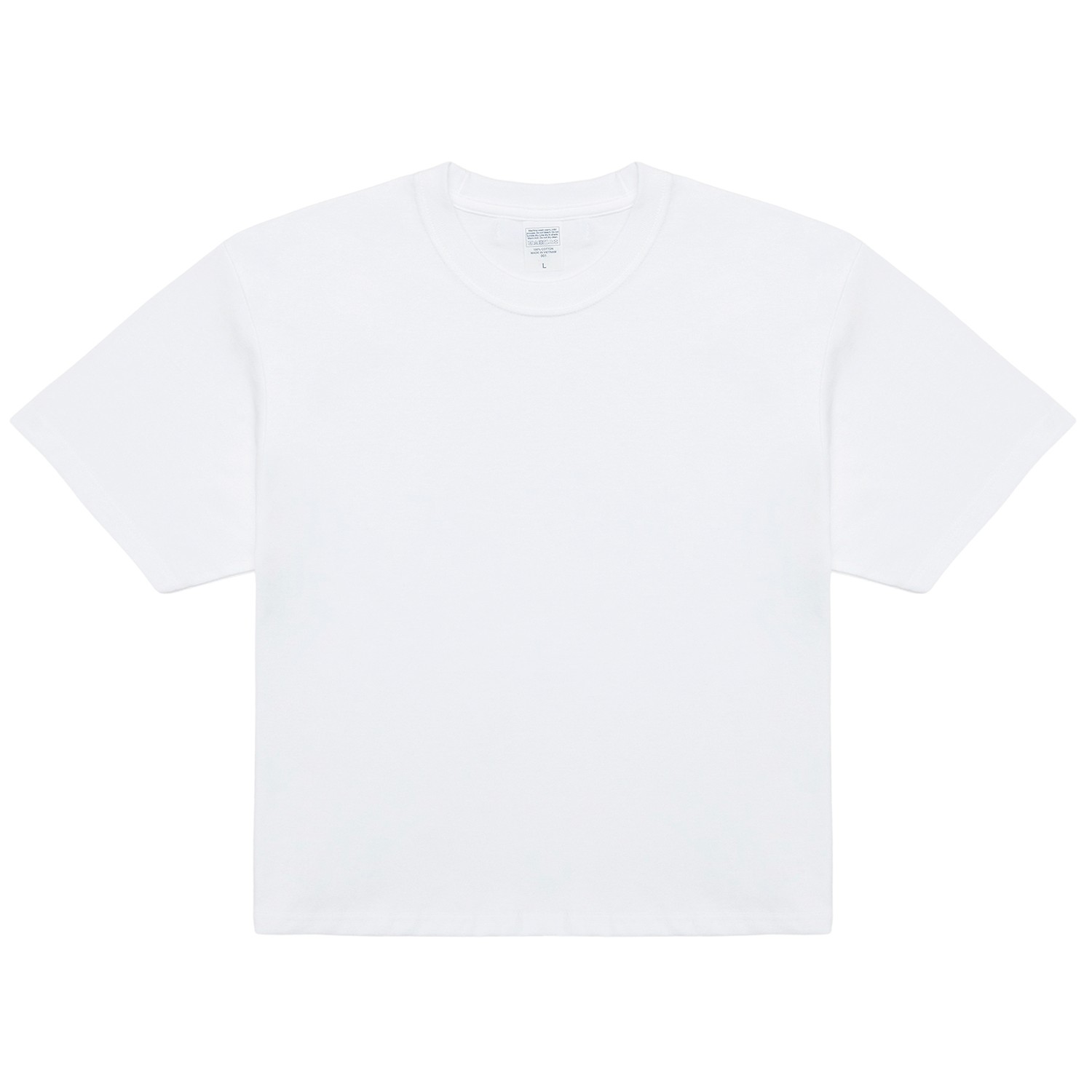 Heavyweight Men's Crop T-Shirt-WHITE 5