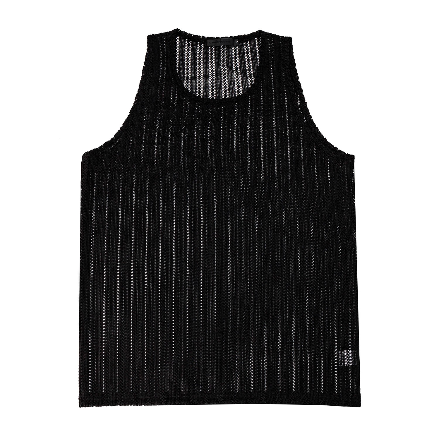 SEE-THROUGH CRAFT KNIT SLEEVELESS-BLACK 7