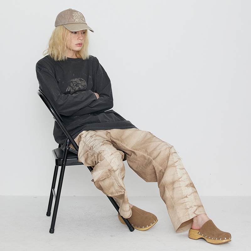 DYEING CARGO BANDING PANTS-BEIGE 5