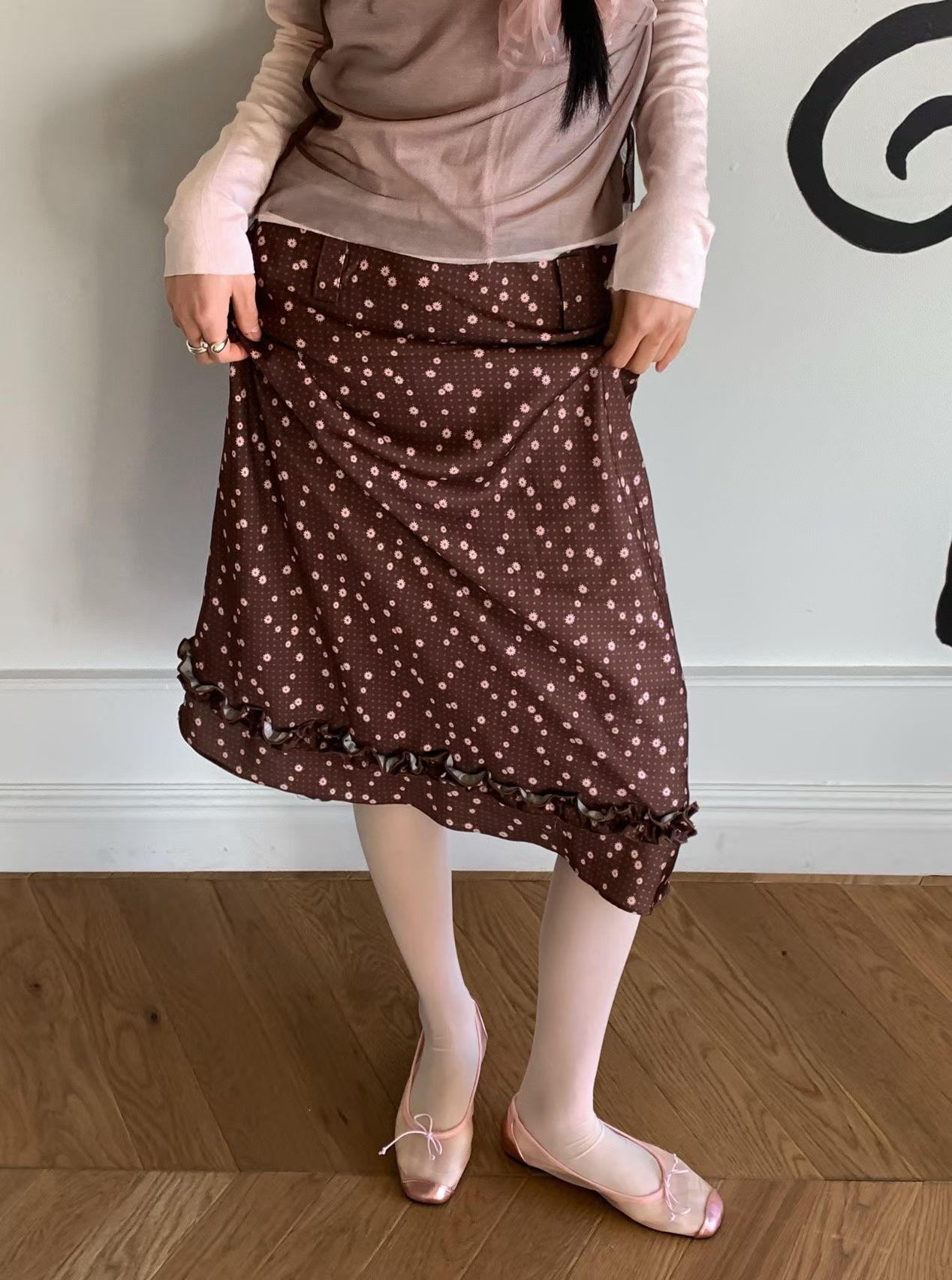Flory Dot Frill Lace Skirt 4