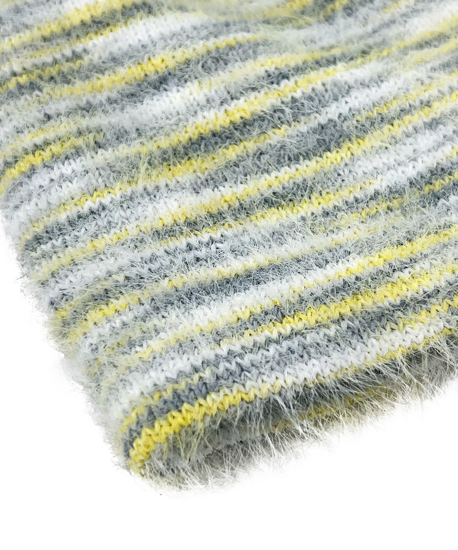 SOFT HAIRY GRADATION BEANIE-GRAY YELLOW 6