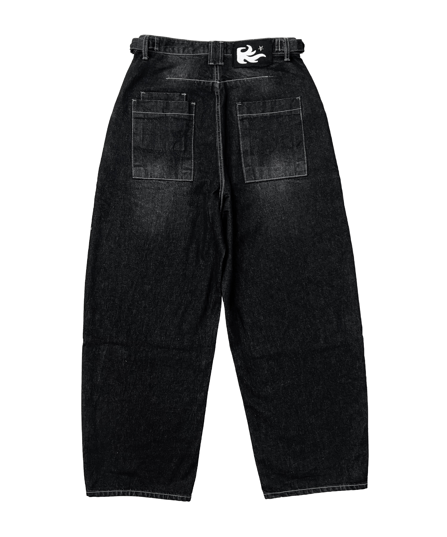 NIGHT RIDER CURVED DENIM PANTS-BLACK 10