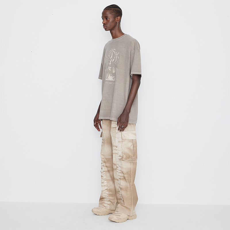 DYEING CARGO BANDING PANTS-BEIGE 2