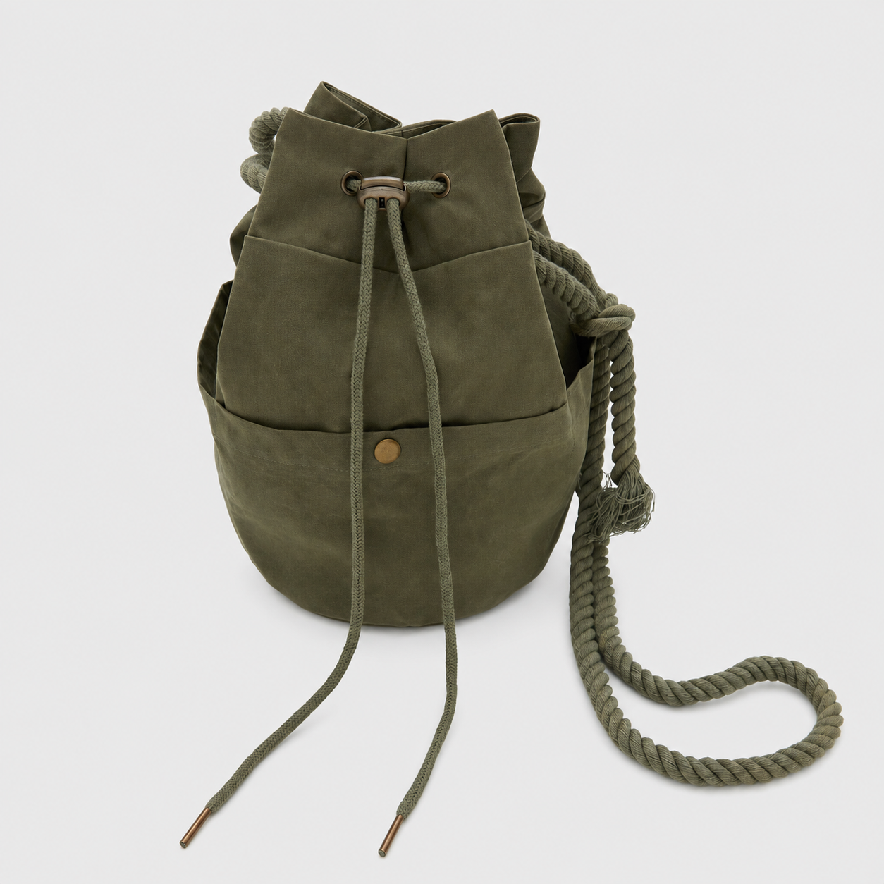 WAXED COTTON HIPPIE BAG-KHAKI 3