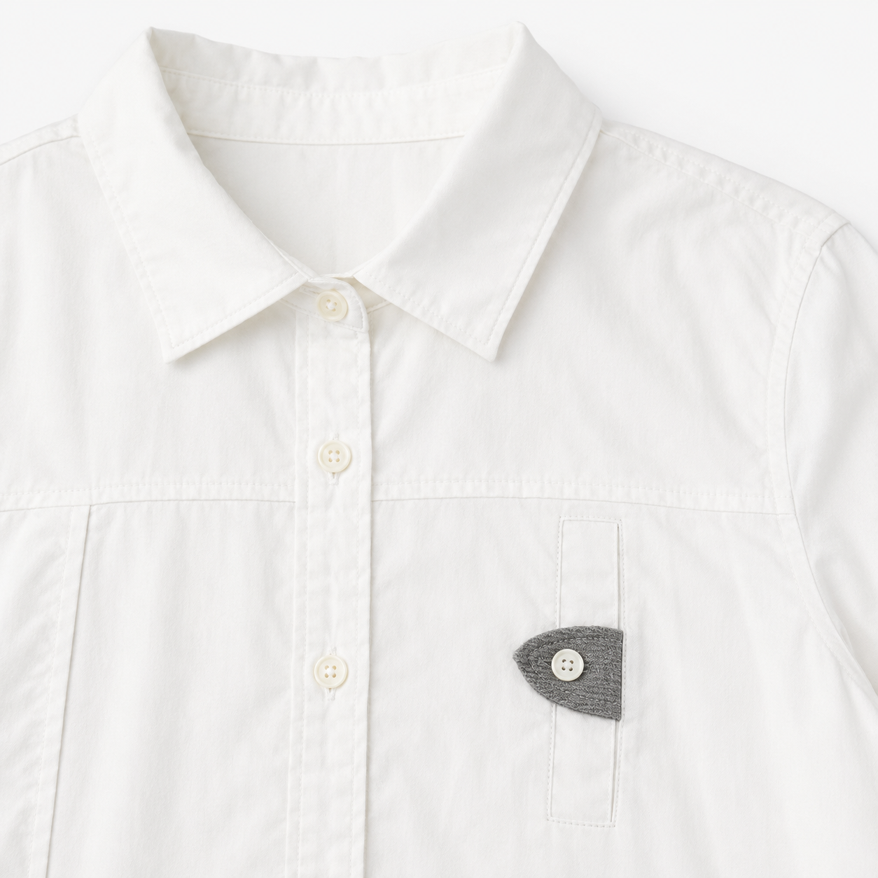Button Detail Big pocket Shirt-WHITE 8