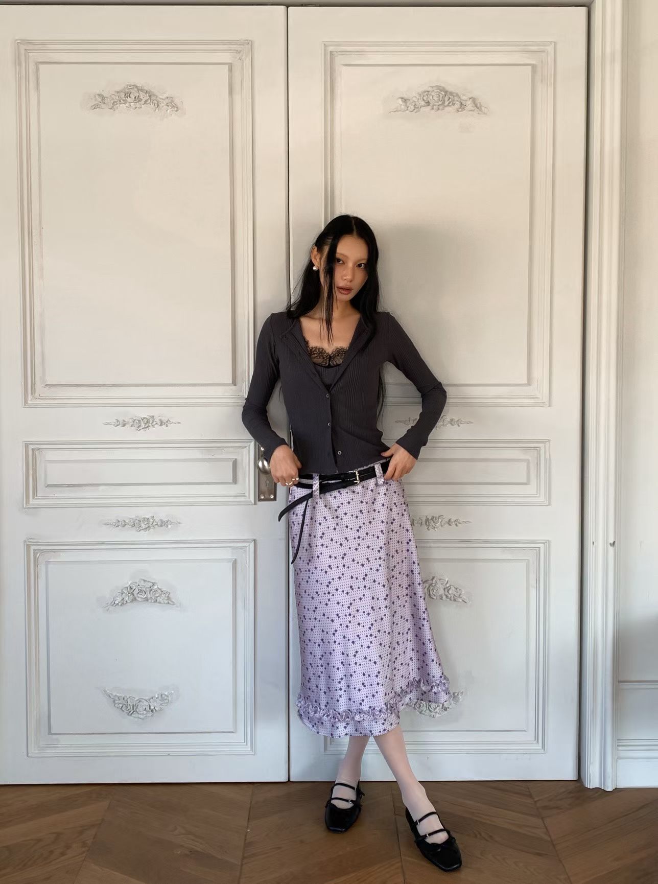 Flory Dot Frill Lace Skirt 2
